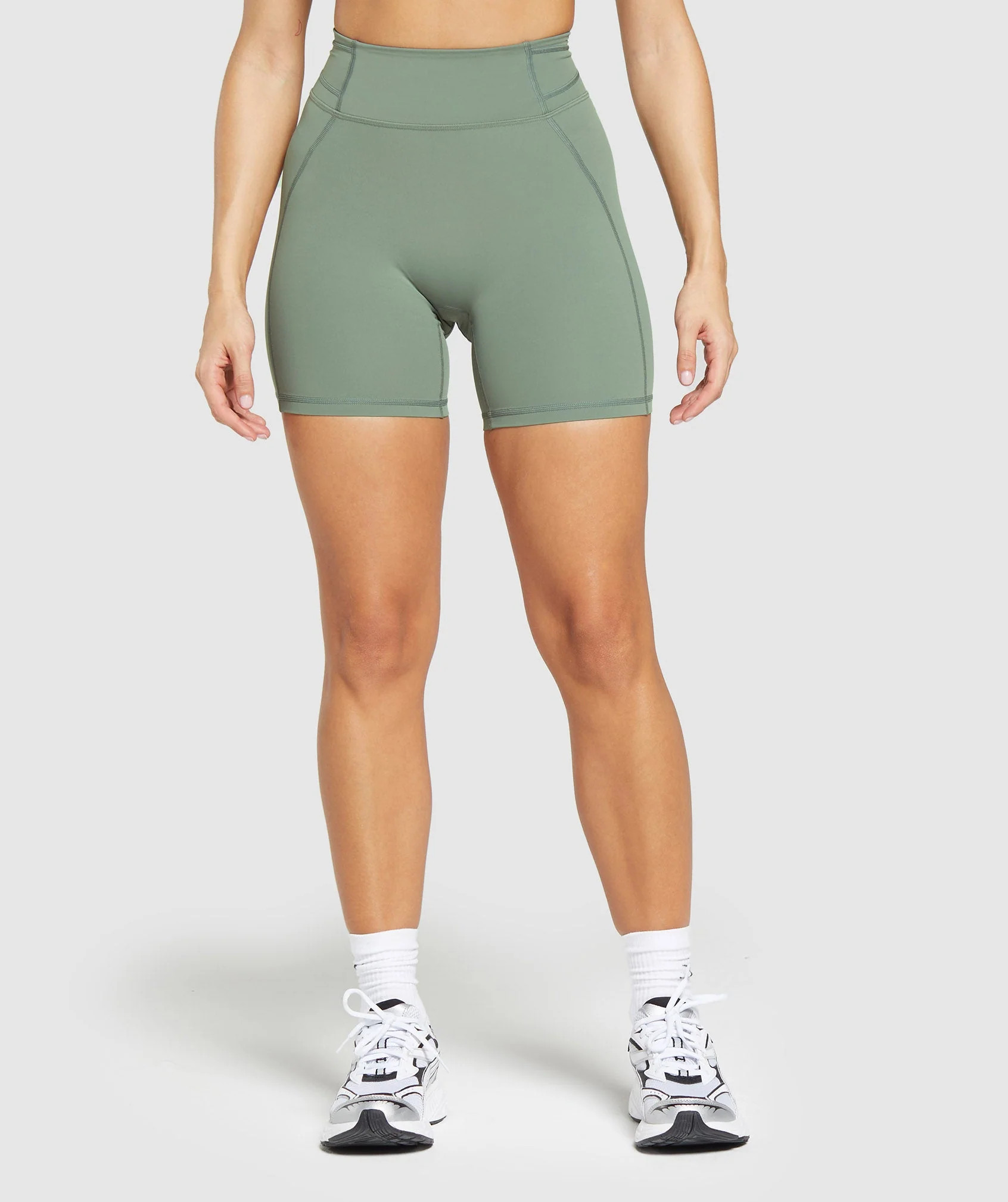Gymshark Stitch Feature Shorts - Unit Green | Gymshark US