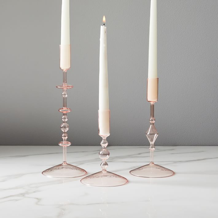Paradiso Taper Holders - Blush | West Elm (US)