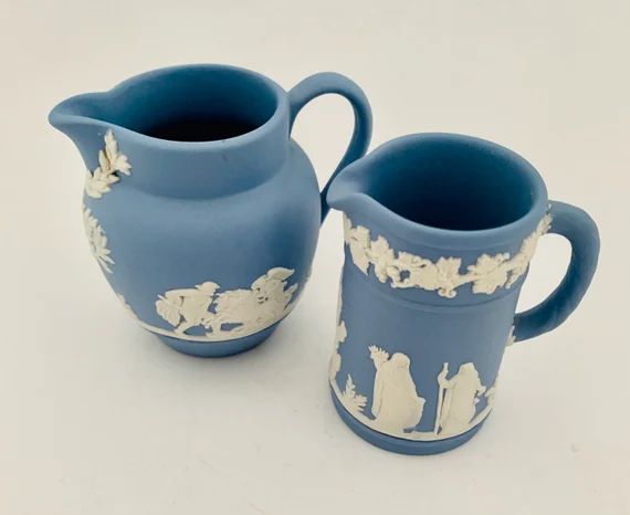 Pair of miniature blue jasperware wedgwood jugs wedgwood blue | Etsy | Etsy (US)