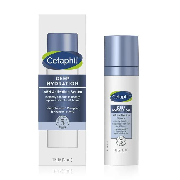 Cetaphil Deep Hydration Fragrance Free 48 Hour Activation Serum, 1 oz, Face Moisturizer | Walmart (US)