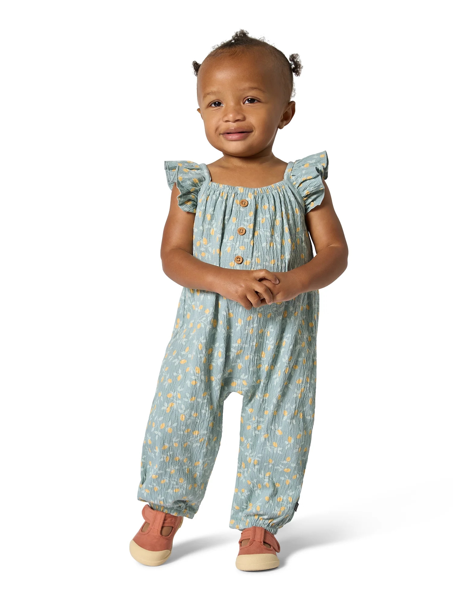 Modern Moments by Gerber Baby Girl Long Leg Romper, Sizes 0/3 Months - 24 Months | Walmart (US)