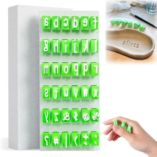 Alphabet Stamps Set for Clay Pottery, Polymer Clay Stamps - Alphabet, Numbers & Symbols, DIY Smal... | Amazon (US)