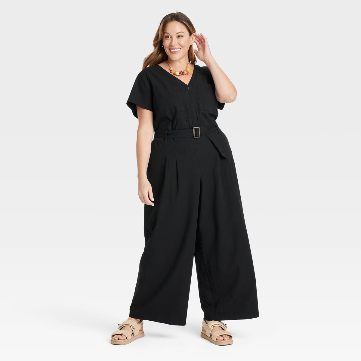 Women's Short Sleeve Utility Jumpsuit - Ava & Viv™ | Target