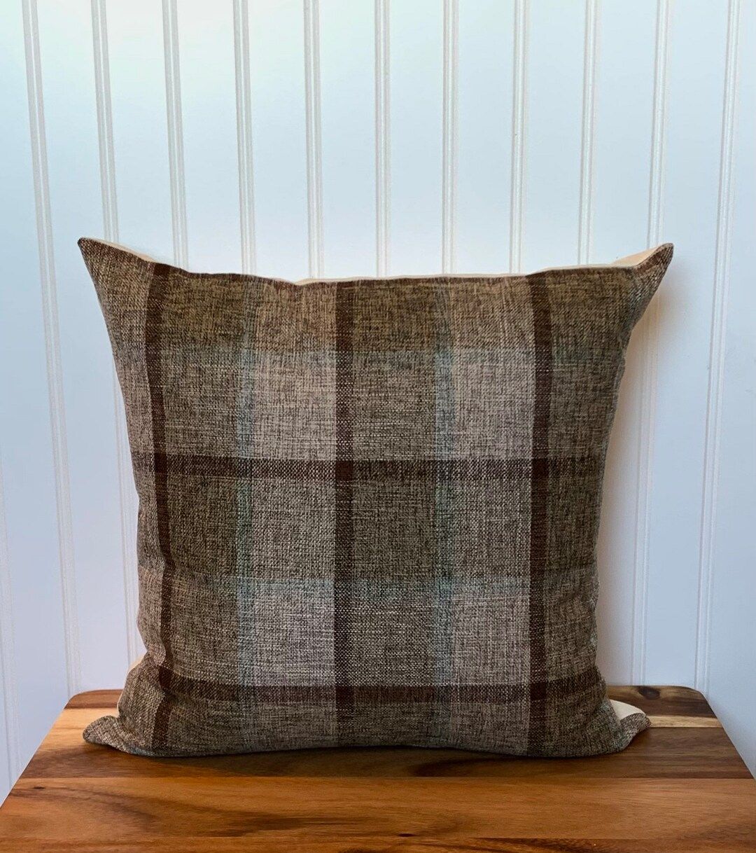 Brown Plaid Pillow Cover Brown Check Pillow Cover Hmong - Etsy | Etsy (US)