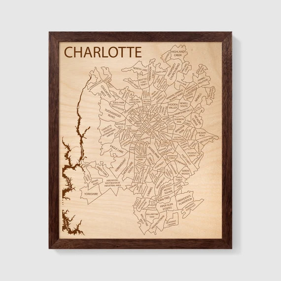 Charlotte NC Map Personalized Gift For Couple Charlotte NC | Etsy | Etsy (US)