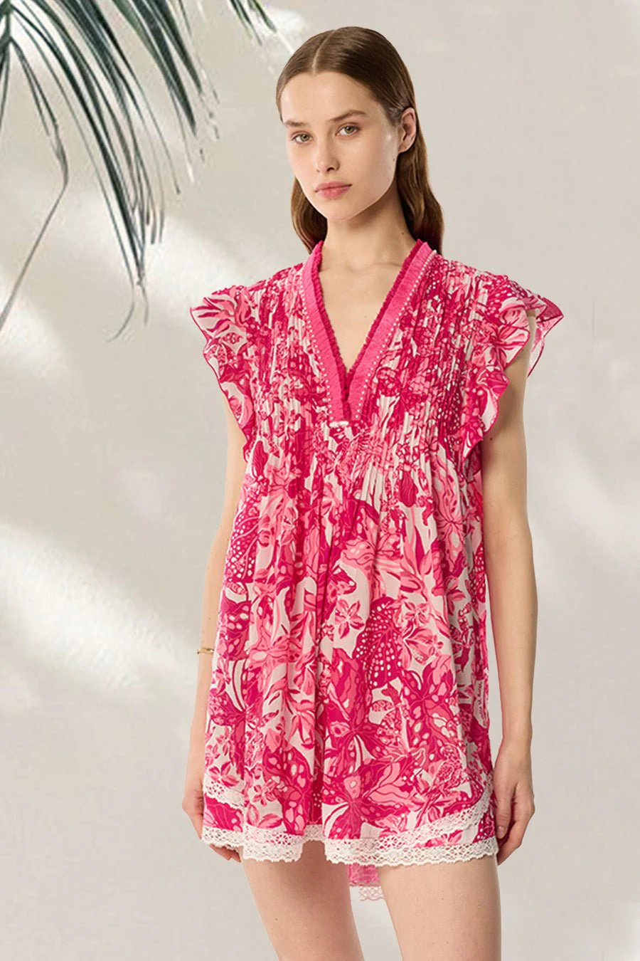 Mini Dress Sasha - Pink Jengel | Poupette St Barth