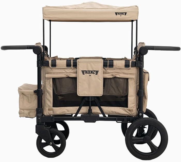 Keenz MOOV 4-Passenger All-Terrain Stroller Wagon with Reclining Seats, Built-in Cooler, Push/Pul... | Amazon (US)