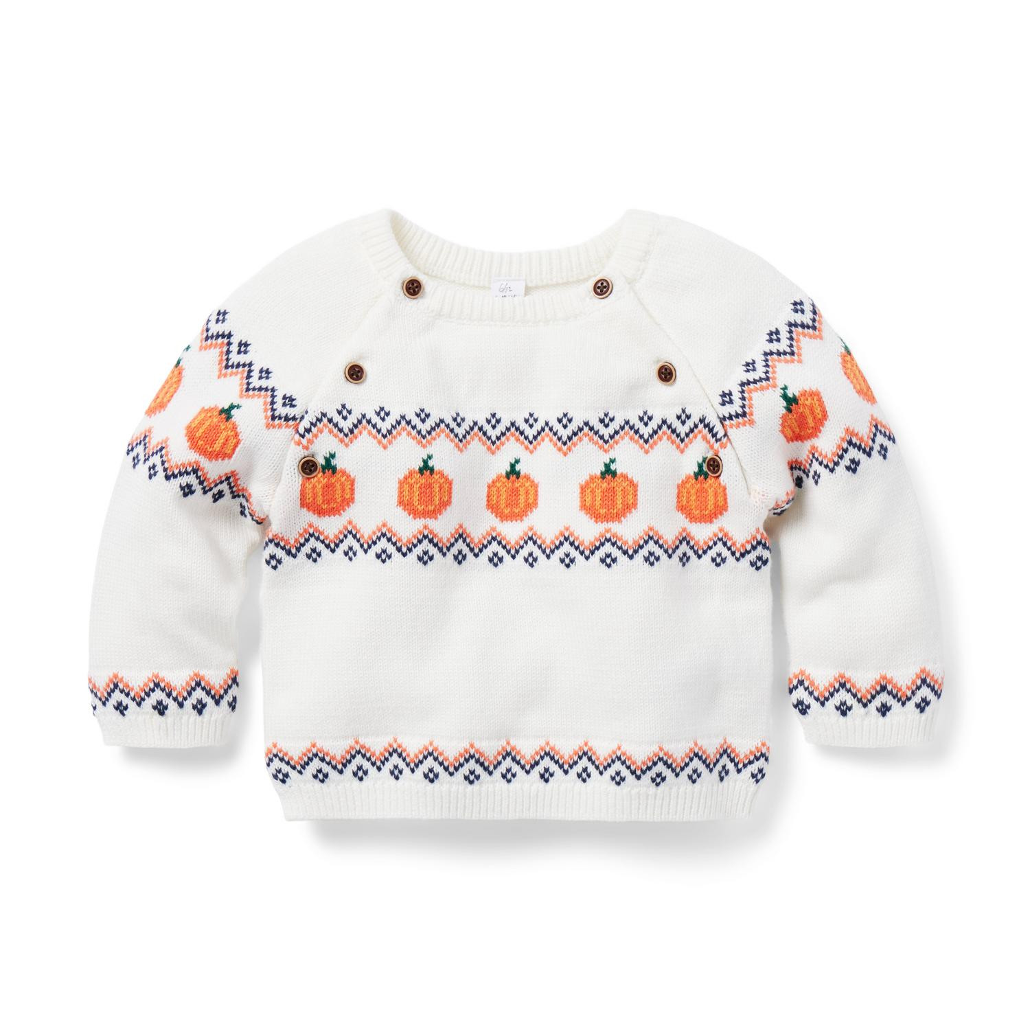The Pumpkin Fair Isle Baby Sweater | Janie and Jack