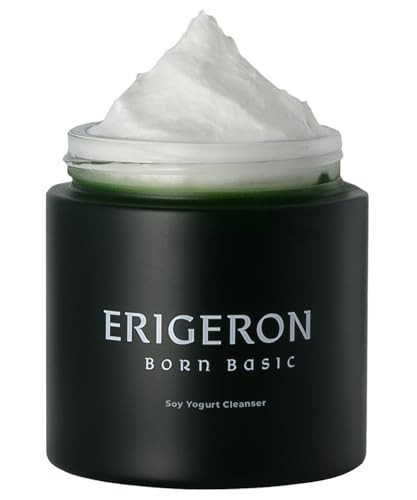 ERIGERON Soy Yogurt Cleanser, Facial Cleanser with Black Soybeans, Greek Yogurt Texture, Face Mask, Scrubber, Deep Pore Face Wash, Blackhead Remover, Korean SkinCare (3.38 fl.oz.) | Amazon (US)