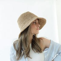 Sal Crochet Bucket Hat - Natural | Gigi Pip