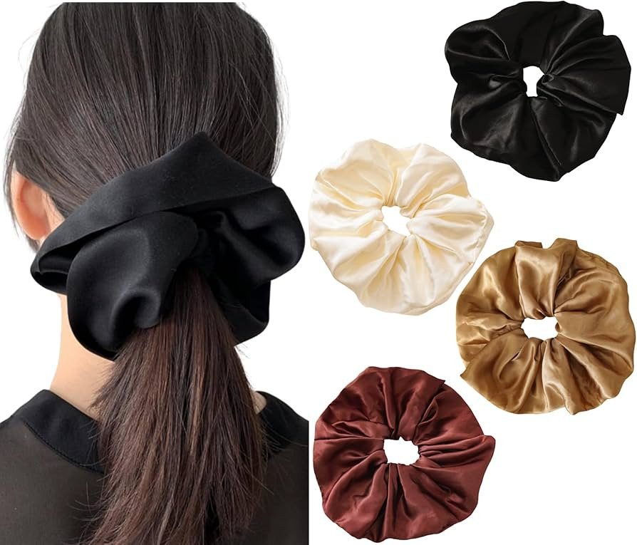 Large Satin Scrunchies Oversized Scrunchie Jumbo Scrunchies Giant Scrunchie big Silk Scrunchies f... | Amazon (US)