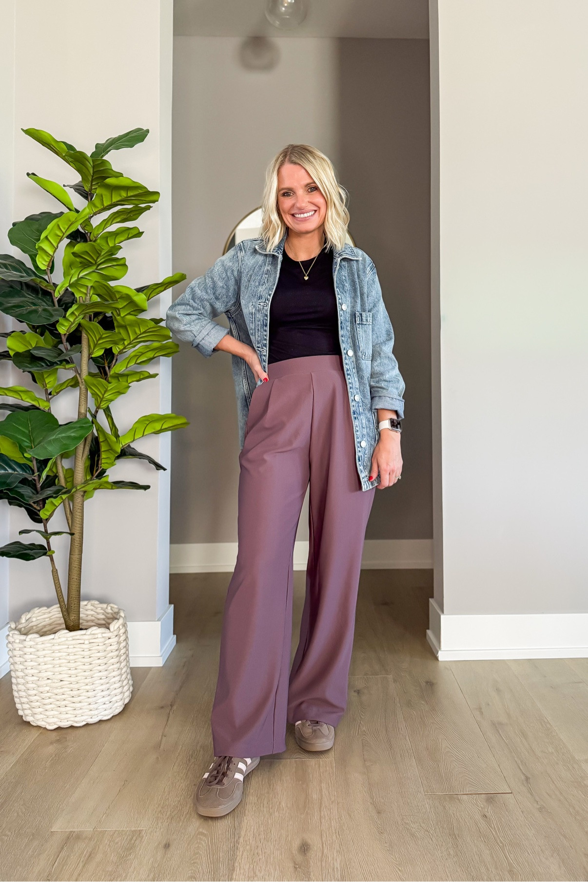 Layered a denim jacket over my Halara outfit for a casual fall look. This is a great look for traveling or running errands! 
Top- small
Jacket- xs
Pants- xs/petite
#gifted #LTKStyle

#LTKOver40 #LTKTravel #LTKPetite