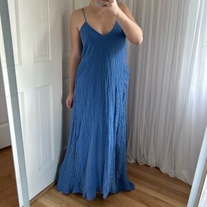 ZARA BLUE LINEN BLEND DRESS | Poshmark