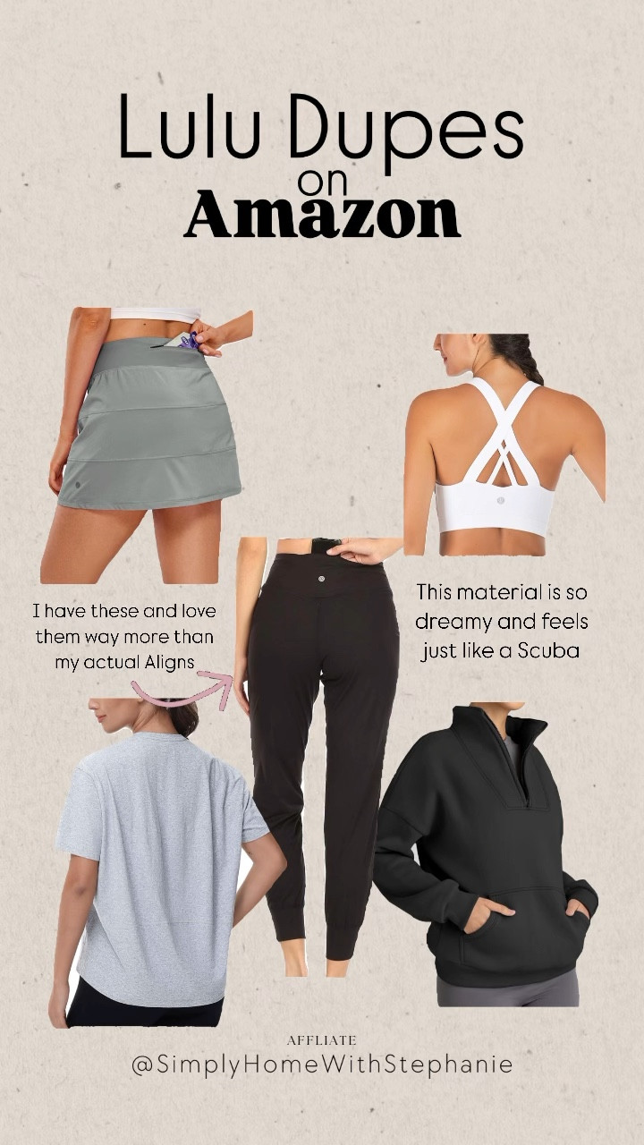 My favorite Lulu dupes and they are all $35 or under. A fraction of the price. 

#LTKFitness #LTKFindsUnder50 #LTKSaleAlert