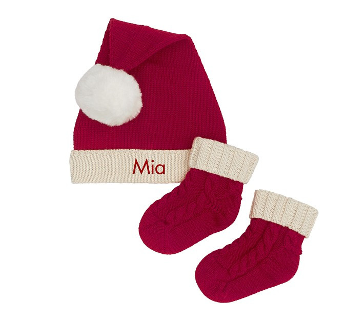 Santa Hat and Bootie Set | Pottery Barn Kids