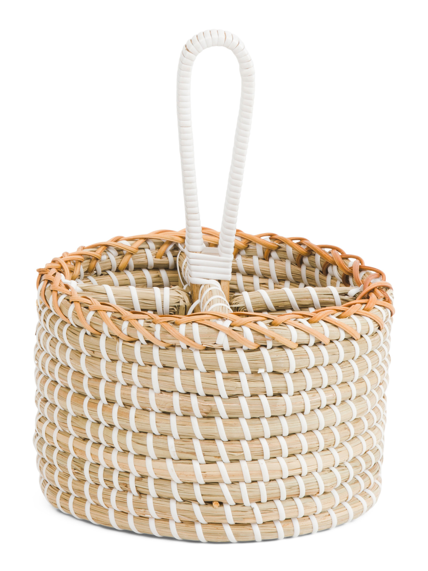 Natural Seagrass And Rattan Caddy With Handle | Home | Marshalls | Marshalls