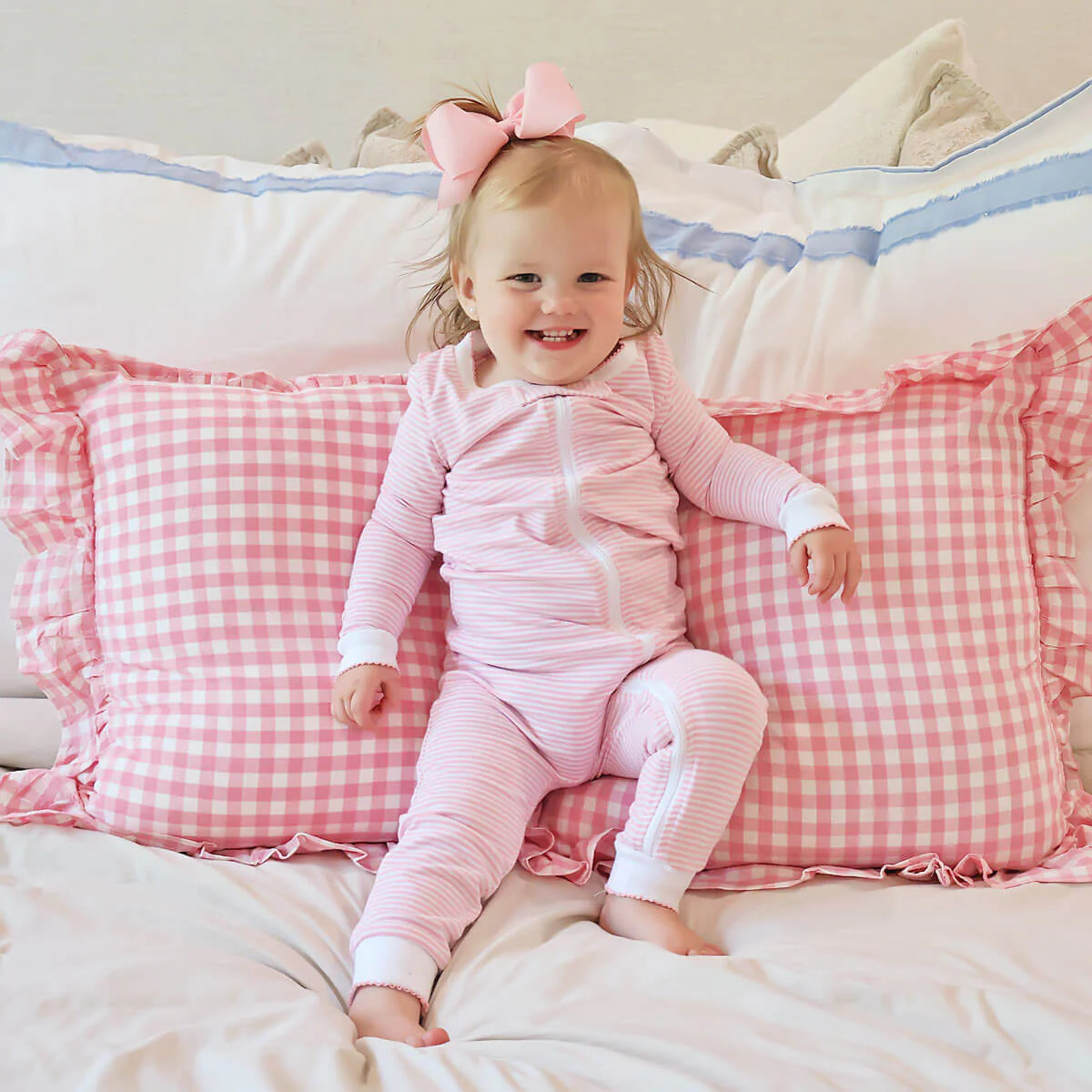 Pink Stripe Zip Sleeper | Classic Whimsy