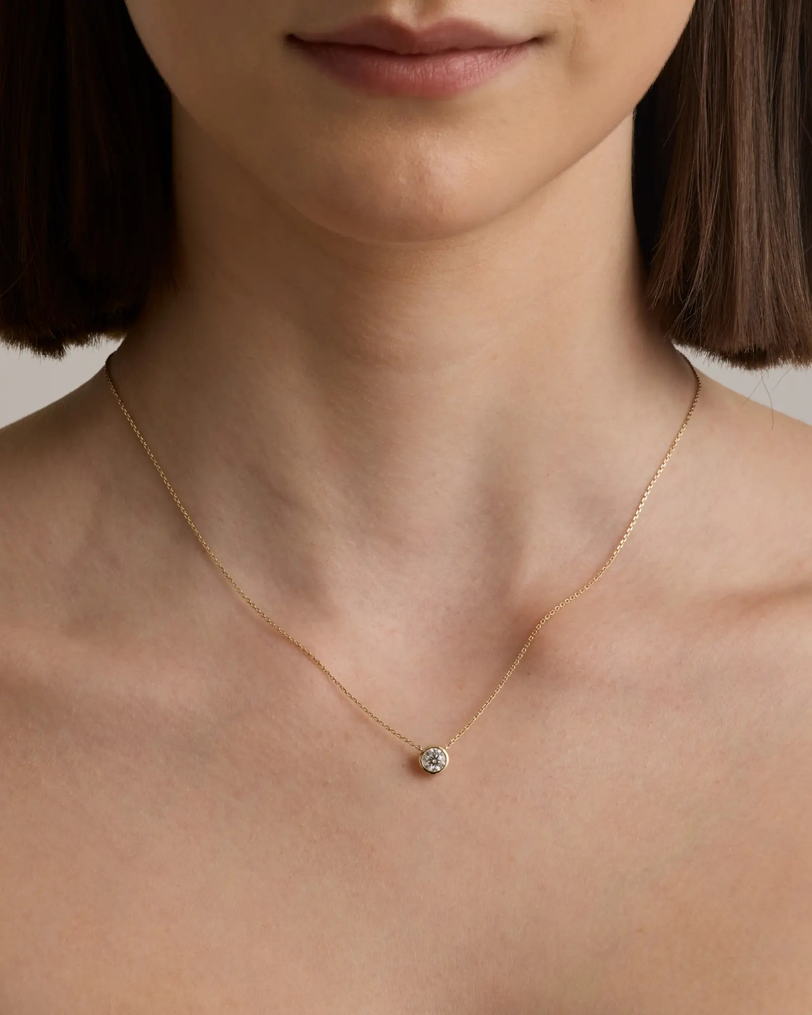 14K Gold Lab Grown Diamond Bezel Necklace | Quince