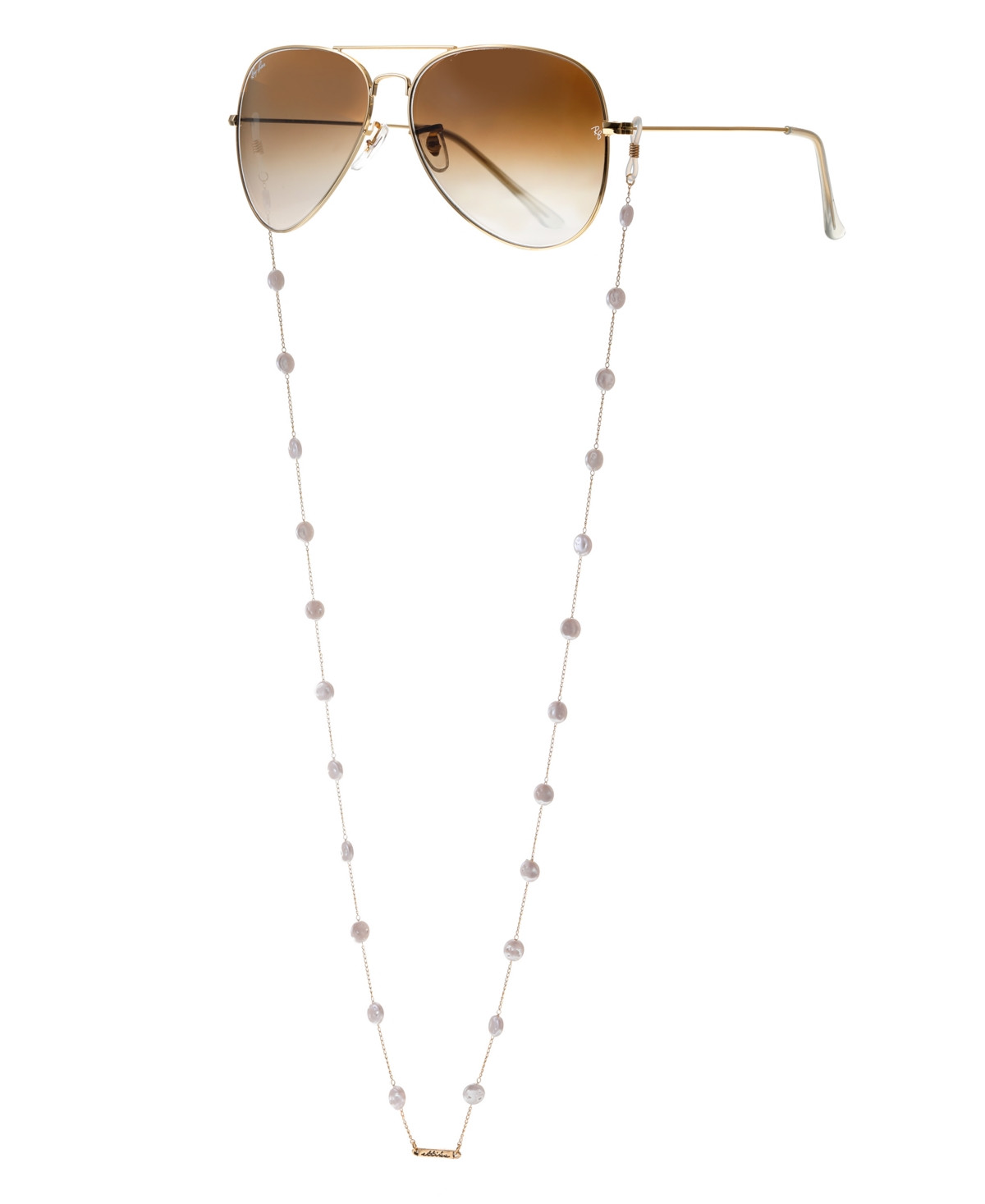 Ettika Women's 18k Gold Plated Mermaid Coin Imitation Pearls Glasses Chain - Gold-Plated | Macy's