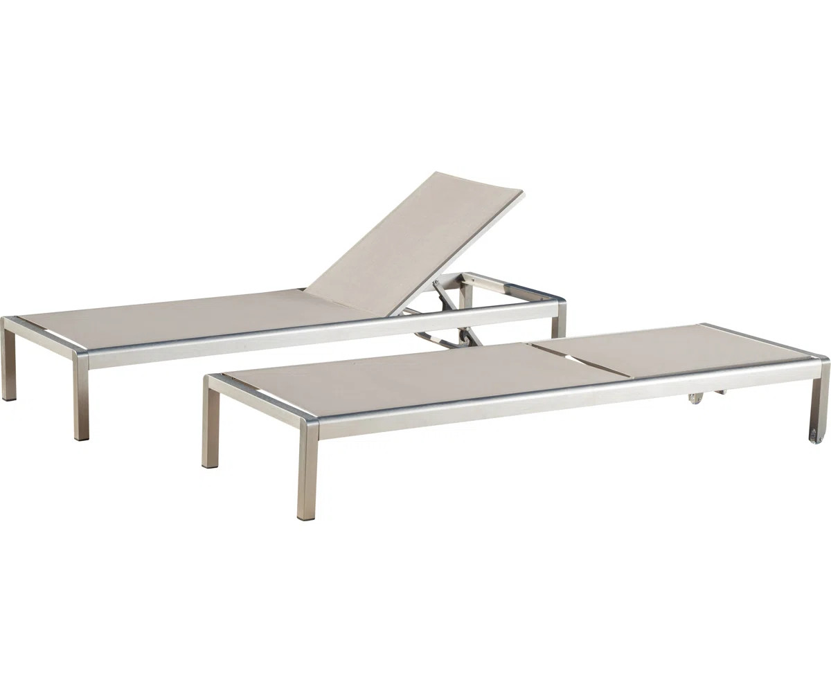 Caggiano Outdoor Aluminum Chaise Lounge Set (Set of 2) | Wayfair North America