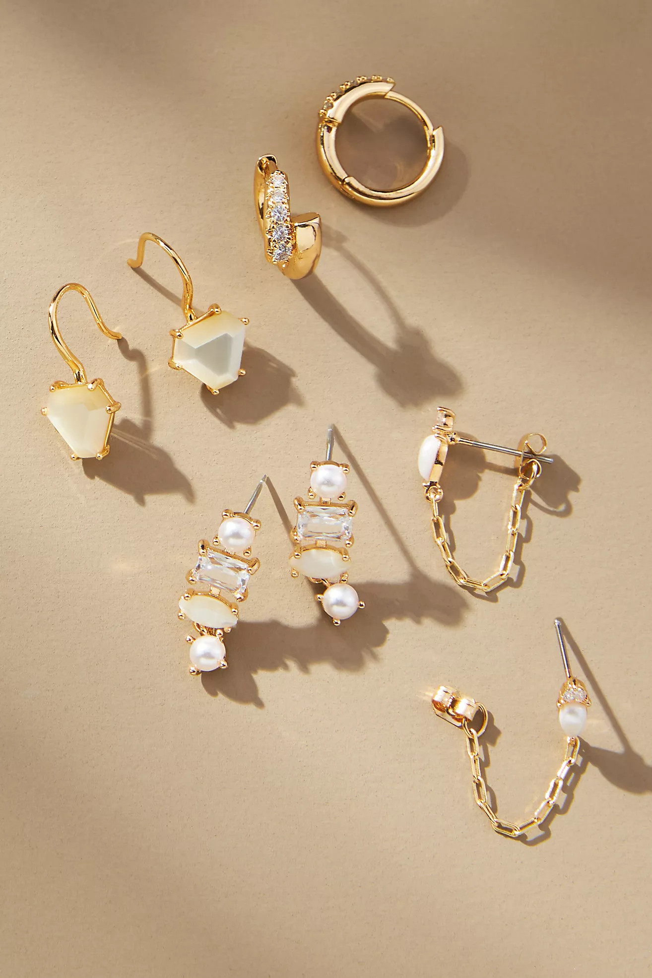 Birthstone Huggie Earrings, Set of 4 | Anthropologie (US)