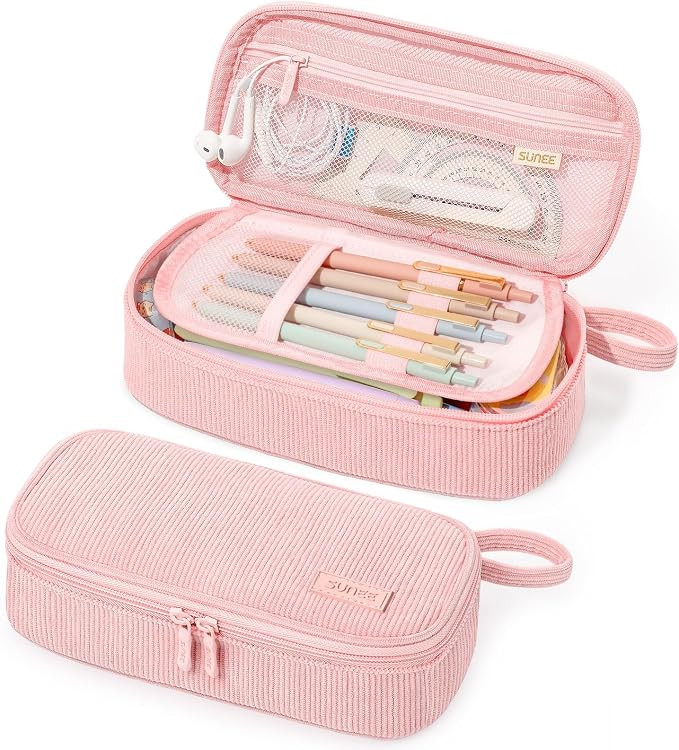 SUNEE Cute Pencil Case, Large Capacity Pencil Pouch Aesthetic Zipper Pencil Bag, Big Storage Pen ... | Amazon (US)