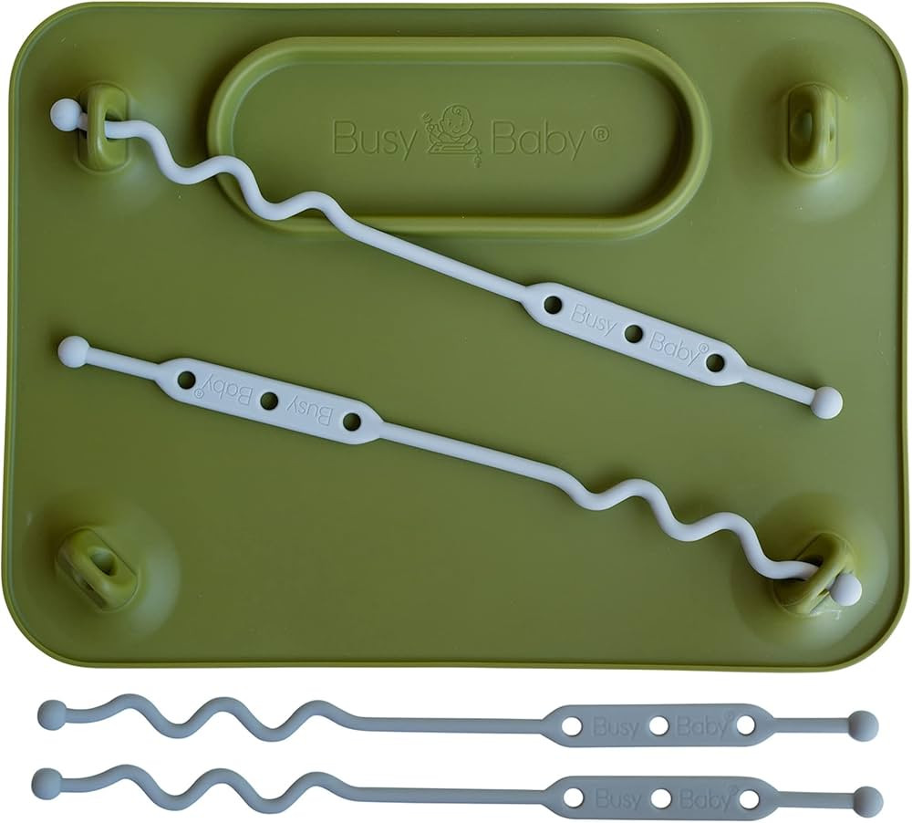 BUSY BABY Silicone Placemat - Built-in Suction Cups - 4 Toy Tethers for Babies Toddlers and Kids ... | Amazon (US)