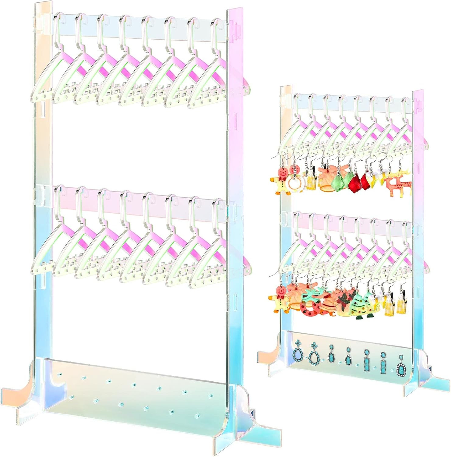 BBTO Earring Rack Holder with Coat Hangers Mini Earring Necklace Hanger Acrylic Rack Jewelry Stan... | Amazon (US)