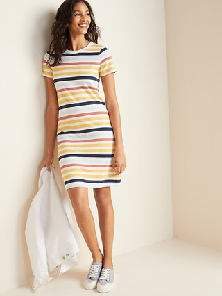 Fitted Crew-Neck Tee Dress for Women | Old Navy (US)