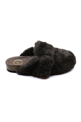 Solei Sea Aspen Faux Fur Buckle Slippers | Anthropologie (US)