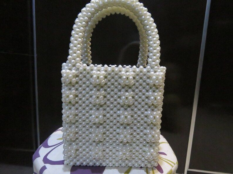 Pearl Bag with square pearl work | Etsy (US)