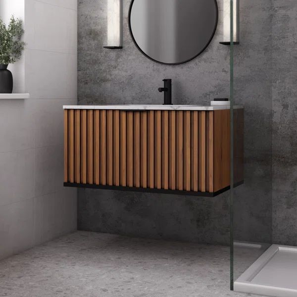 Terra 36" Wall-Mounted Single Bathroom Vanity Set | Wayfair North America