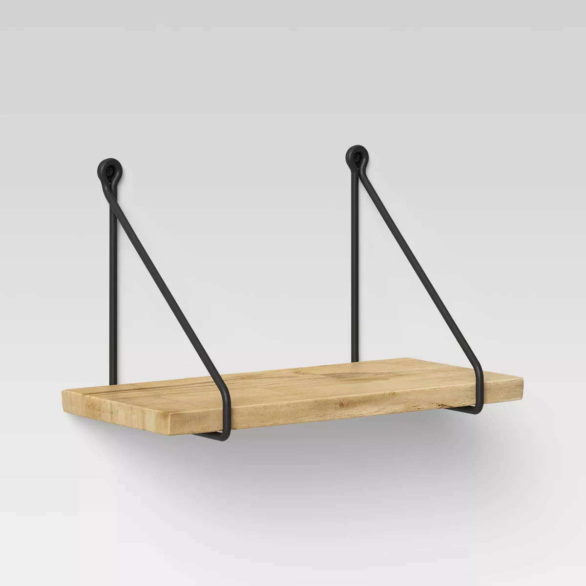 Wood Wall Shelf with Hanging Wire Natural/Black - Threshold™ | Target