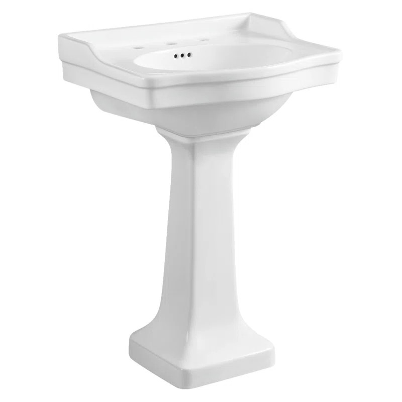 Victorian Ceramic U-Shaped Pedestal Bathroom Sink with Overflow | Wayfair North America
