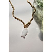 Fish Charm Necklace, Gold Holder Gemstone Charm, Lucky Fisherman Aesthetic, Beach Jewelry, Hook | Etsy (US)