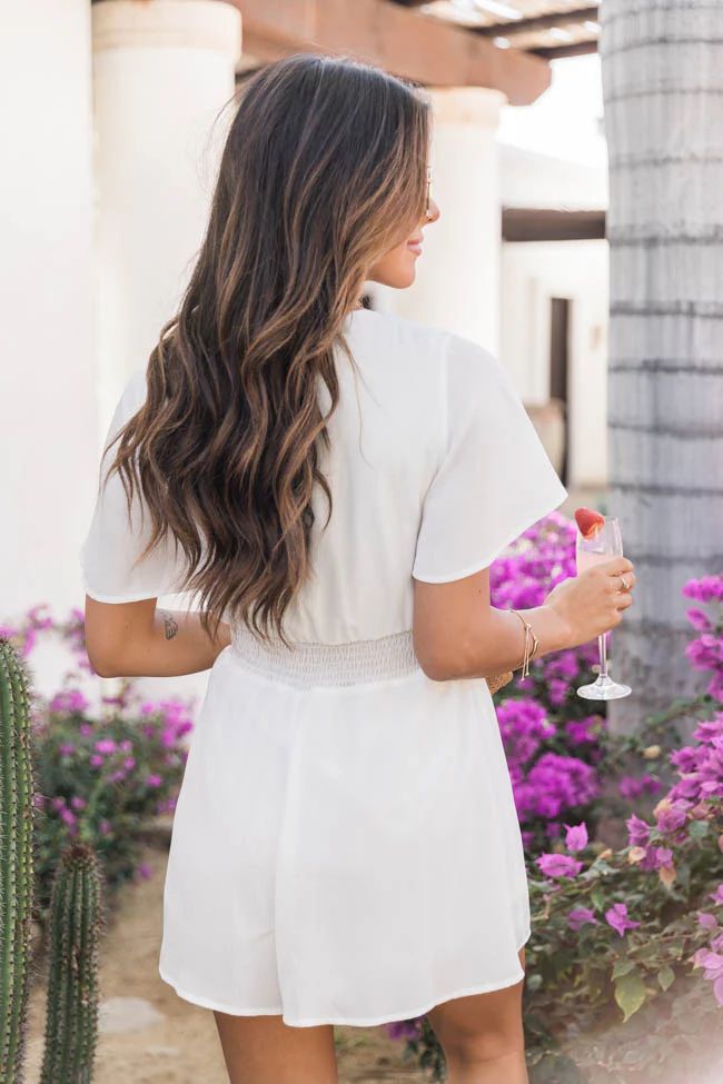 Love For A Lifetime White Dress Romper | Pink Lily