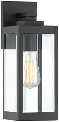 Quoizel Westover 14" Outdoor Wall Sconce, 1-Light Earth Black with Clear Beveled Glass, E26 Base,... | Amazon (US)