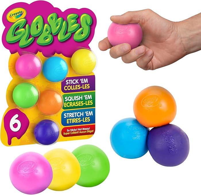 Crayola Globbles Fidget Toy (6ct), Sticky Stress Ball for Adults & Kids, Squishy Balls, Calming S... | Amazon (US)