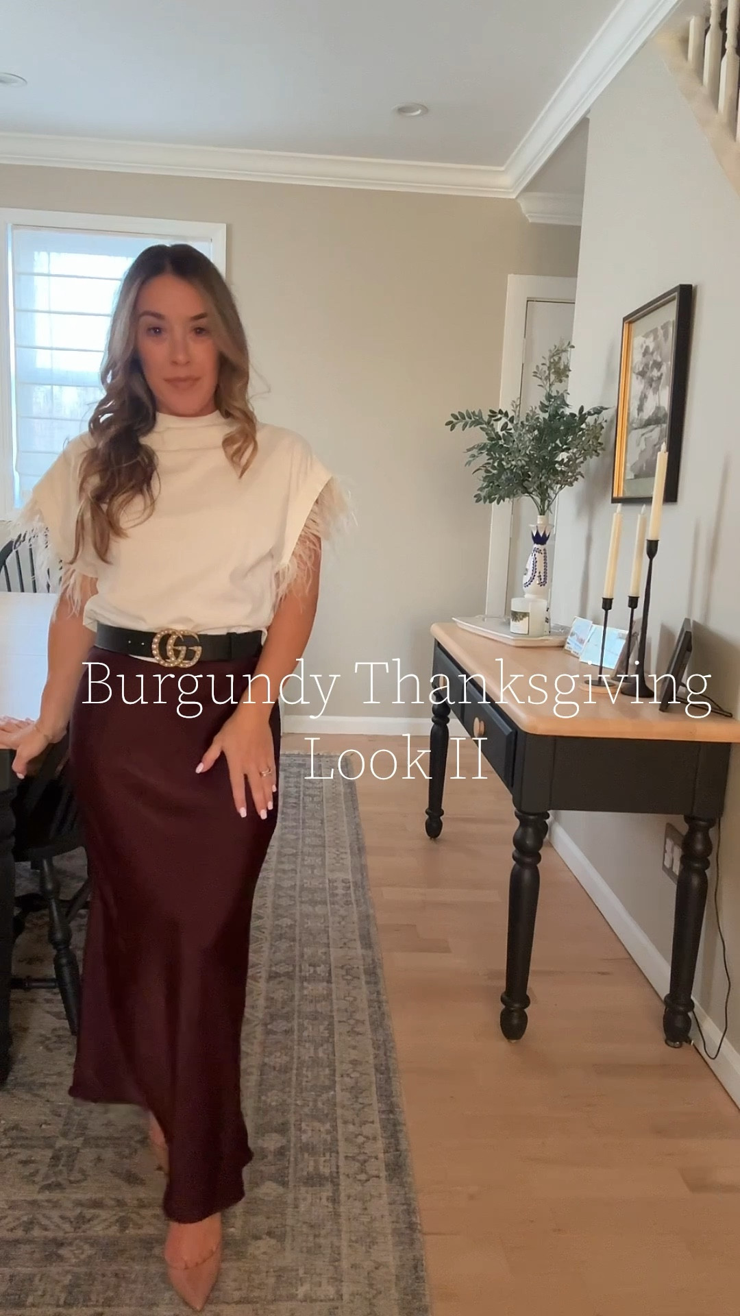 White top over my favorite burgundy skirt. As a 2nd look for the holiday season 🤎. 

#LTKSeasonal #LTKHoliday #LTKootd