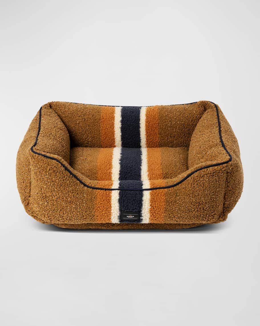 Shinola 42" Striped Sherpa Pet Kuddle Bed | Neiman Marcus