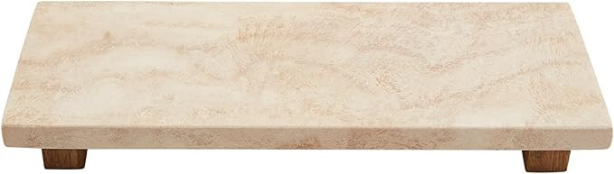 Mud Pie Large Travertine Footed Tray; 4" x 11" | Amazon (US)