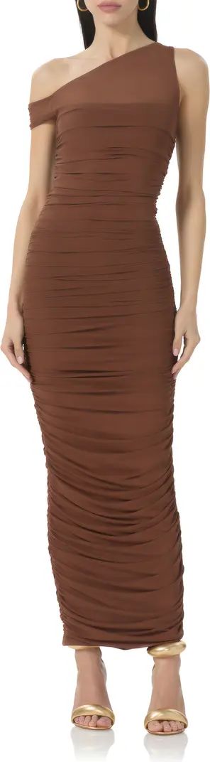 AFRM Biona One-Shoulder Ruched Mesh Dress | Nordstrom | Nordstrom