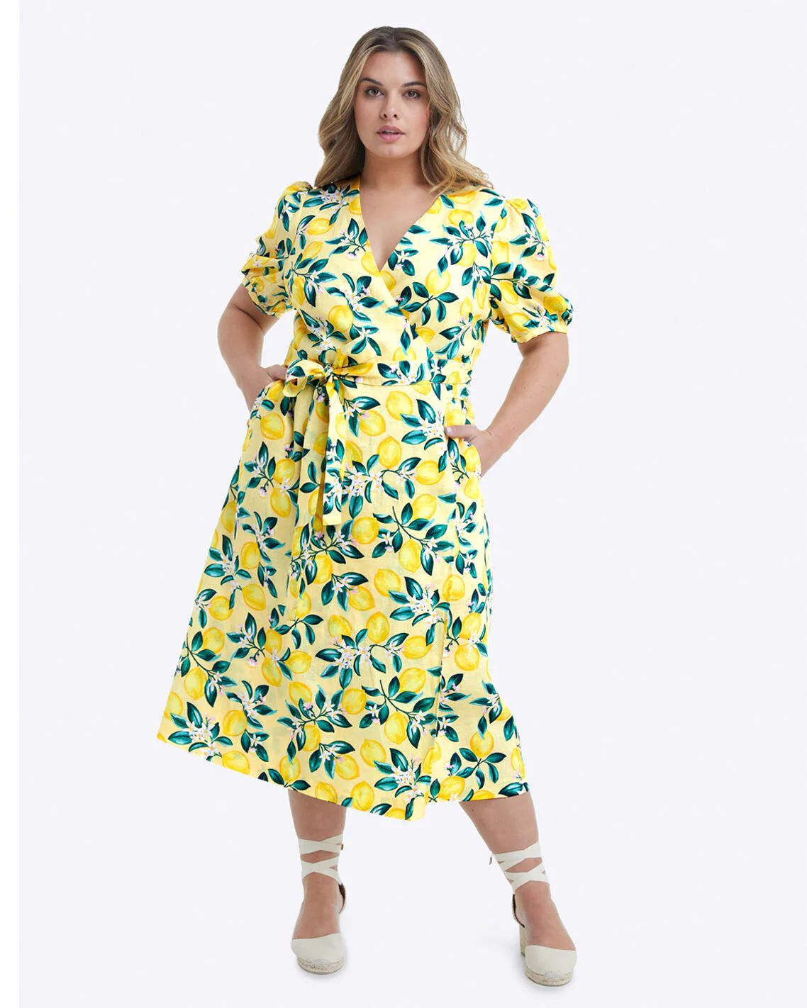 Miranda Wrap Dress in Lemon Blossom | Draper James (US)