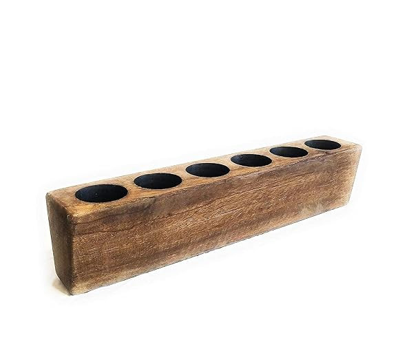 Rustic Farmhouse Wooden Candle Holder- Sugar Mold Candle Holder- Succulent Planter (6 Hole) | Amazon (US)