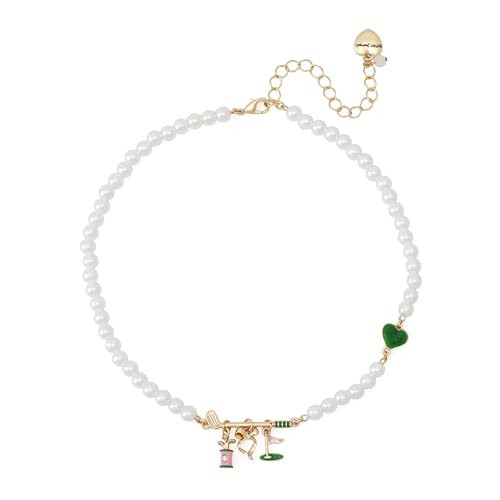 Betsey Johnson Jewelry Women's Golf Bib Pearl Necklace | Amazon (US)