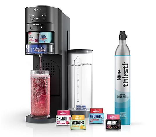 Ninja Thirsti Sparkling and Still Drink System w/ CO2 & Drops - QVC.com | QVC