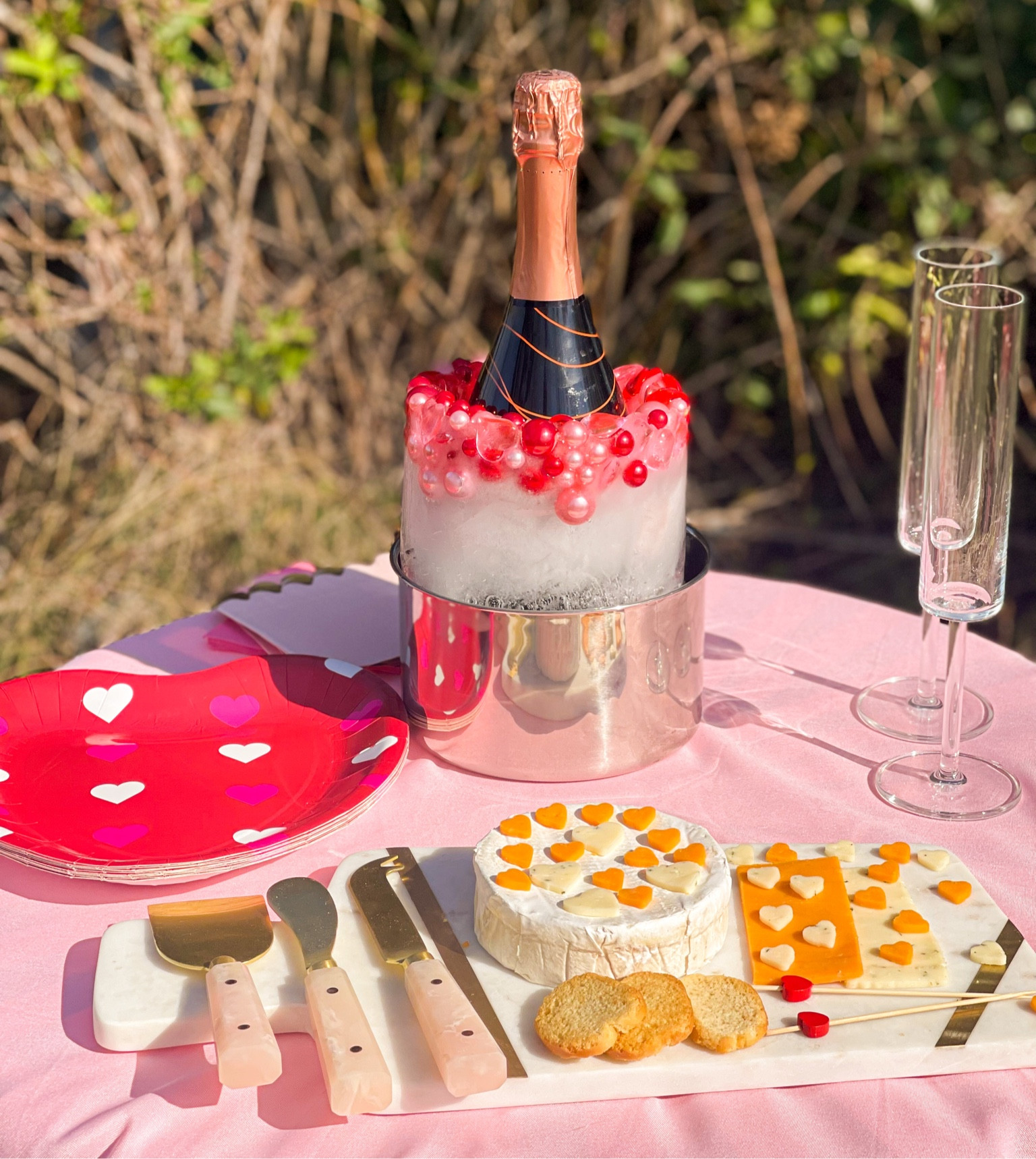 Valentine’s Day party tablescape decor. Wine ice mold. Heart shaped paper plates. Charcuterie board essentials. Anniversary party tablescape. ❤️💗❤️

#LTKhome #LTKSeasonal #LTKFind