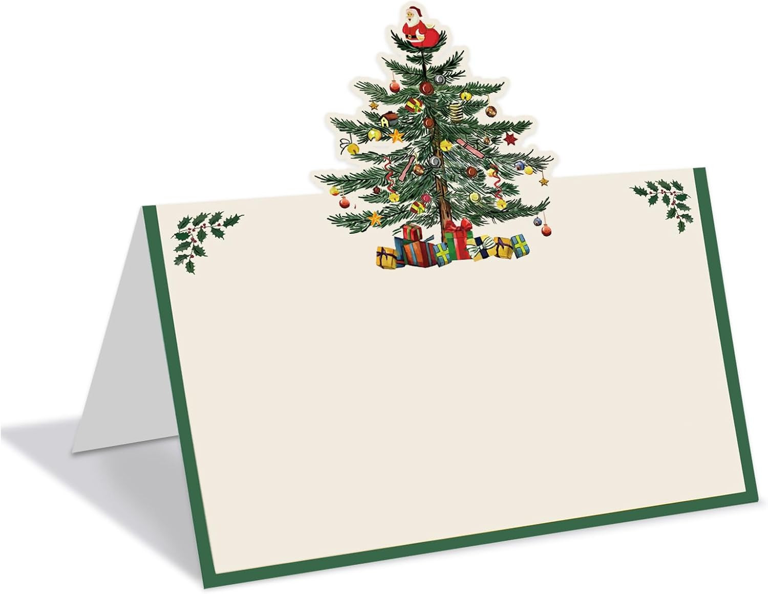 100Pcs Christmas Place Cards Vintage Xmas Tree Tented Card Seating Cards for Wedding Bridal Showe... | Amazon (US)
