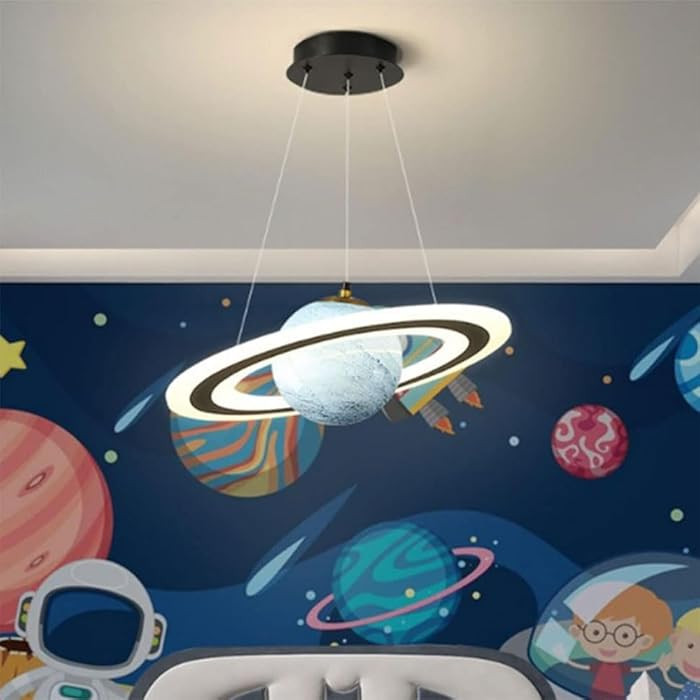 Kid's Room Planet Glass Pendant Lights Creative Planet Boy and Girl Room LED Dimmable Chandelier,... | Amazon (US)