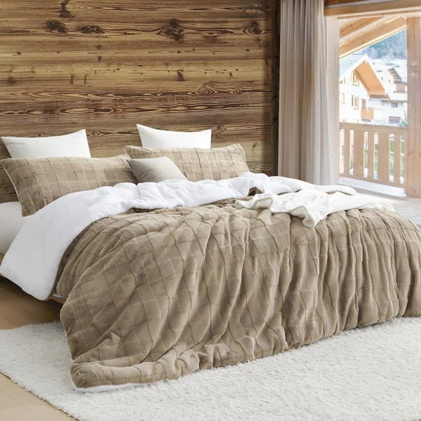 Coma Inducer Chunky Bunny Crossing Faux Fur Oversized Comforter Set | Wayfair North America